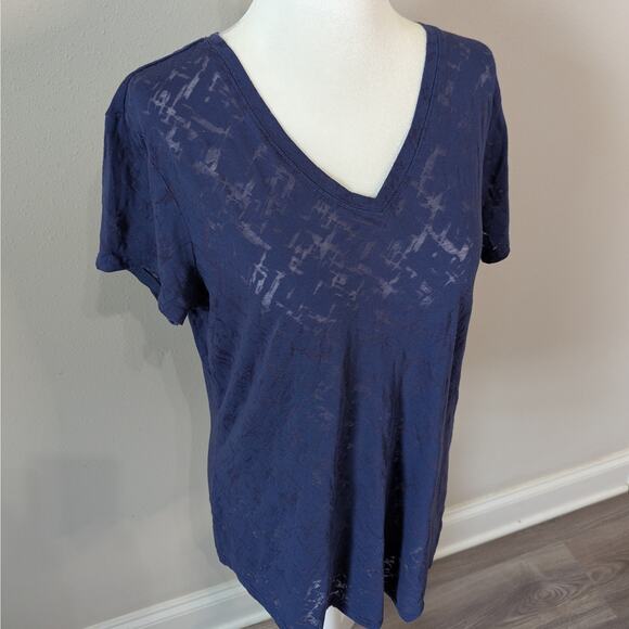 Tek Gear Navy Blue Sheer DryTek Short Sleeve Athletic T-Shirt Size Medium - Picture 2 of 7